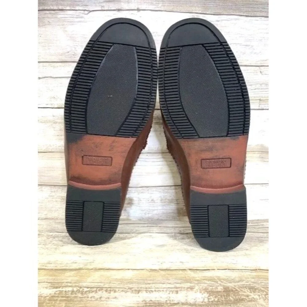 Giorgio Brutini Men's Weaver Brown Leather‎ Loafers with Kilti Tassels Size 9M